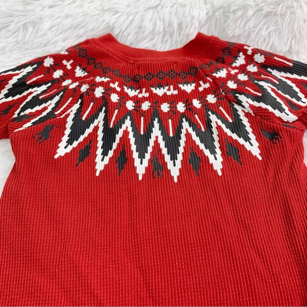 Ralph Lauren baby long sleeve crew neck fair isle waffle knit‎ One Piece